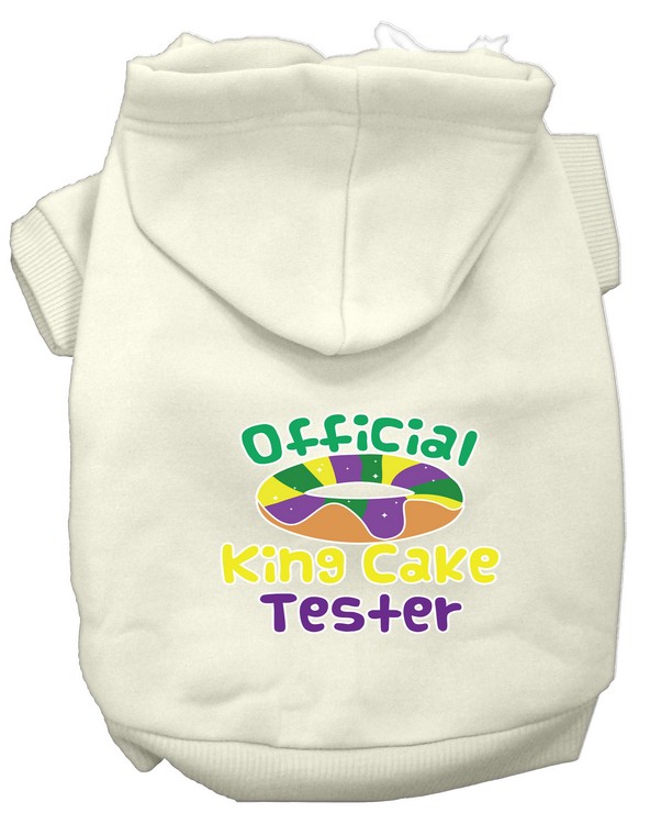 King Cake Taster Screen Print Mardi Gras Dog Hoodie Cream L